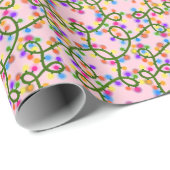 Kleurrijke snoerlampjes Mooie Roze Patroon Baby Cadeaupapier (Rol Hoek)