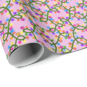 Kleurrijke snoerlampjes Mooie Roze Patroon Baby Cadeaupapier (Rol Hoek)