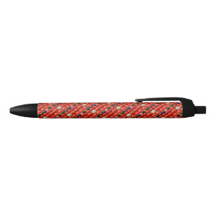 Kleurrijke snookerballen, blauwe inkt pen