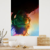 kleurrijke snorkeler poster (Keuken)