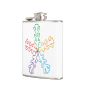 Kleurrijke Snowflake Kolf Heupfles (Links)