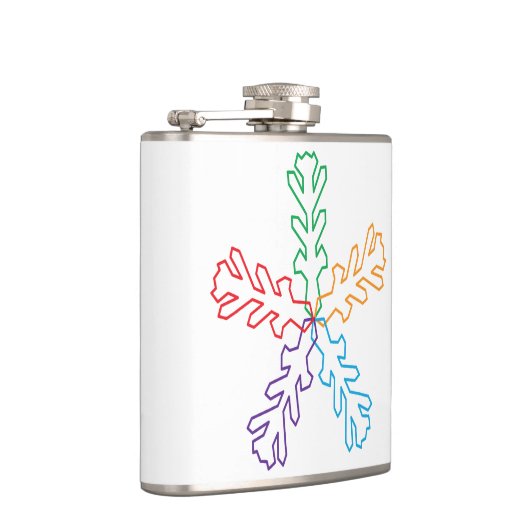Kleurrijke Snowflake Kolf Heupfles (Rechts)