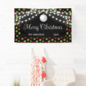 Kleurrijke Snowflake String Lights Black Christmas Spandoek (Insitu)