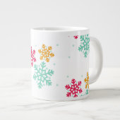 Kleurrijke Snowflakes Grote Koffiekop (Voorkant rechts)