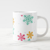 Kleurrijke Snowflakes Grote Koffiekop (Rechts)
