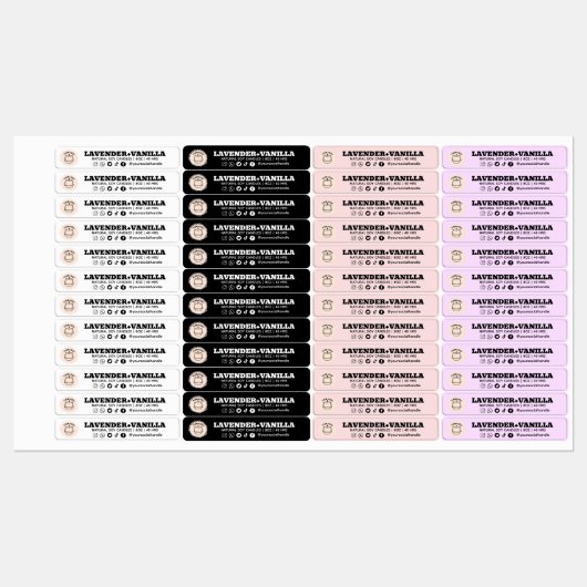 Kleurrijke Sociale Handvat Dunne Kaars Logo Label (Vel)