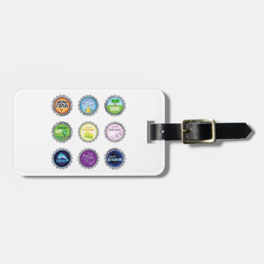 Kleurrijke Soda Bottle Petten Bagagelabel (Voorkant horizontaal)