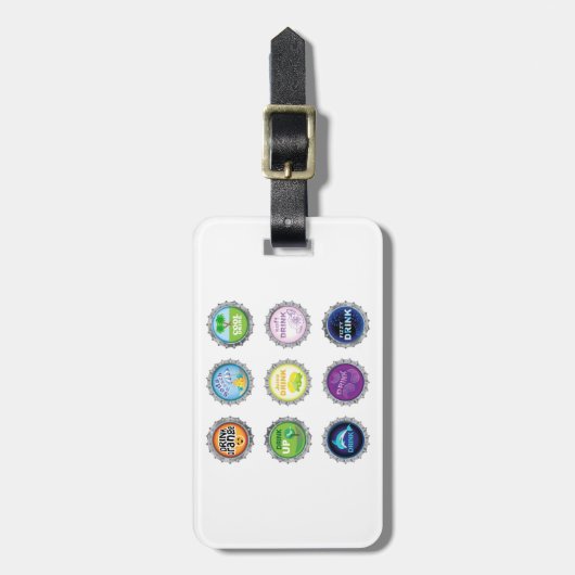 Kleurrijke Soda Bottle Petten Bagagelabel (Voorkant verticaal)