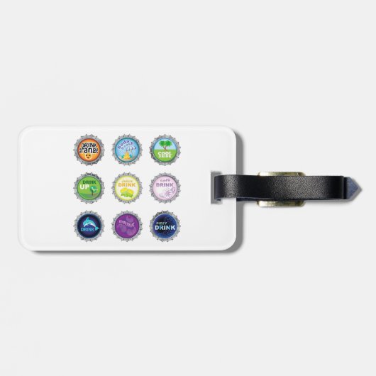 Kleurrijke Soda Bottle Petten Bagagelabel (Achterkant horizontaal)