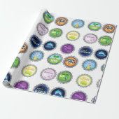 Kleurrijke Soda Bottle Petten Cadeaupapier (Uitgerold)