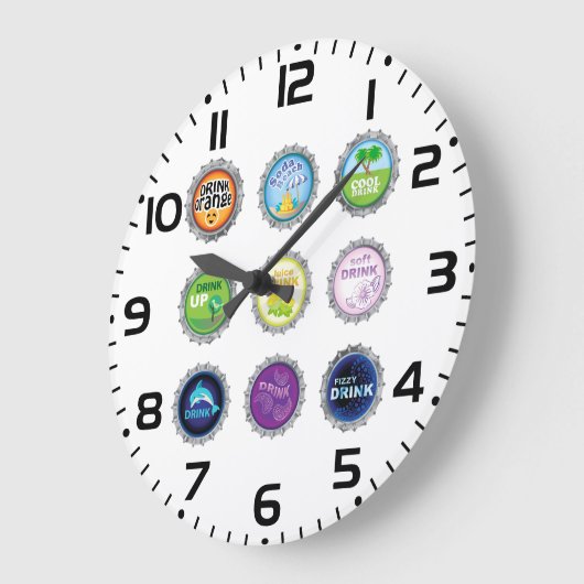 Kleurrijke Soda Bottle Petten Grote Klok (Hoek)