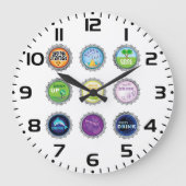 Kleurrijke Soda Bottle Petten Grote Klok (Voorkant)