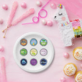 Kleurrijke Soda Bottle Petten Papieren Bordje (Feest)