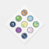 Kleurrijke Soda Bottle Petten Servet (Hoek)