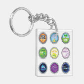 Kleurrijke Soda Bottle Petten Sleutelhanger (Voorkant Links)