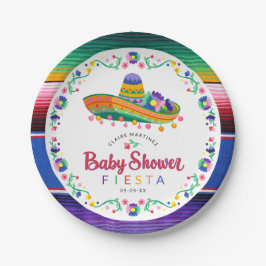 Kleurrijke Sombrero Fiesta Baby shower Borden Papieren Bordje