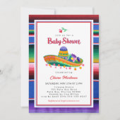 Kleurrijke Sombrero Fiesta Baby shower uitnodiging (Voorkant)
