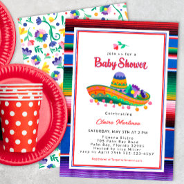 Kleurrijke Sombrero Fiesta Baby shower uitnodiging
