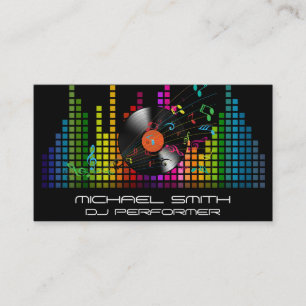 Kleurrijke Sound Bar-equalizer   Muzieknoten Visitekaartje