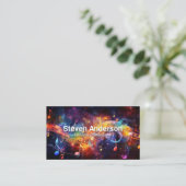 Kleurrijke Sound Musical Notes Achtergrond Visitekaartje (Staand voorkant)