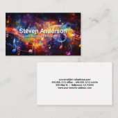 Kleurrijke Sound Musical Notes Achtergrond Visitekaartje (Voorkant / Achterkant)