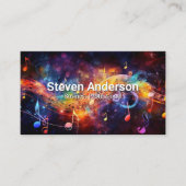 Kleurrijke Sound Musical Notes Achtergrond Visitekaartje (Voorkant)