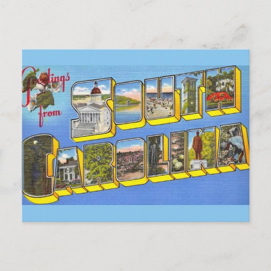 Kleurrijke South Carolina Groet Briefkaart (Voorkant)