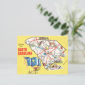 kleurrijke South Carolina kaart (Staand voorkant)