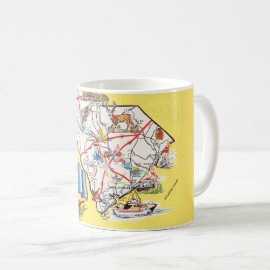  kleurrijke South Carolina Kaart Mok (Voorkant rechts)
