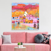 Kleurrijke Southwestern Adobe Canvas Afdruk (Insitu (Woonkamer))