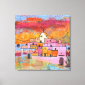 Kleurrijke Southwestern Adobe Canvas Afdruk (Voorkant)