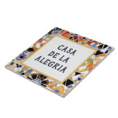 Kleurrijke Spaans Mozaïek Custom House Name Bord Tegeltje (Zijkant)