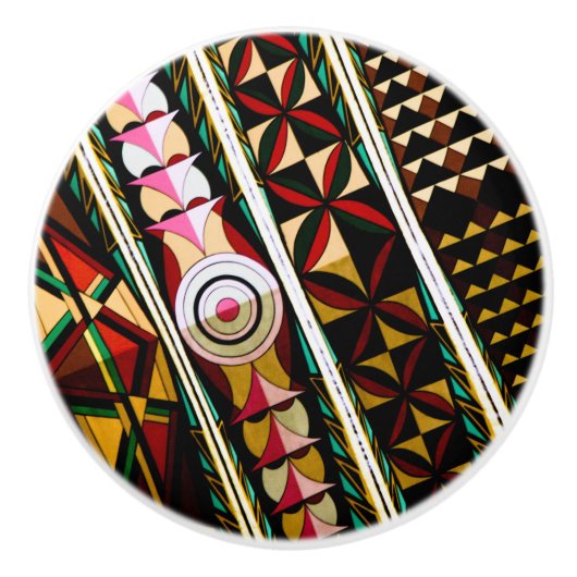 Kleurrijke Spaanse architectuur Keramische Knop (Voorkant)