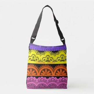 Kleurrijke Spaanse kant bloemenontwerp-no.2 Crossbody Tas