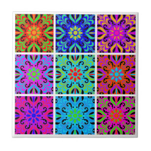 Kleurrijke Spaanse Marokkaanse moderne Tegeltje