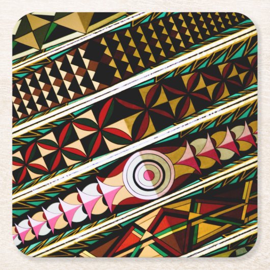 Kleurrijke Spaanse Plafondarchitectuur Kartonnen Onderzetters (Voorkant)