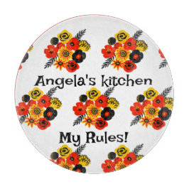 Kleurrijke Spaanse tekst die bewerkbaar is voor bl Snijplank