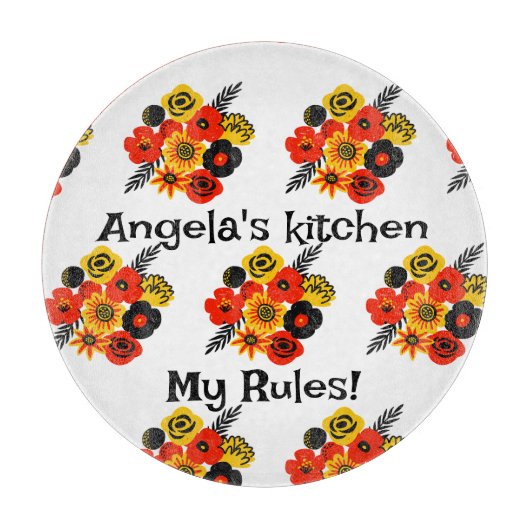 Kleurrijke Spaanse tekst die bewerkbaar is voor bl Snijplank (Voorkant)