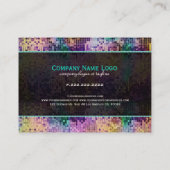 Kleurrijke spaarkjes en Disco Glitter Patroon Visitekaartje (Achterkant)