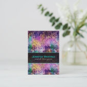 Kleurrijke spaarkjes en Disco Glitter Patroon Visitekaartje (Staand voorkant)