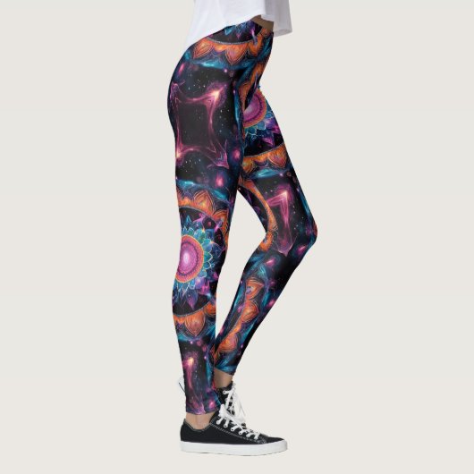 Kleurrijke Space Mandala Leggings (Rechts)