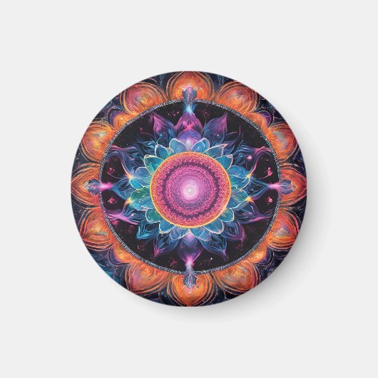 Kleurrijke Space Mandala Magneet (Voorkant)