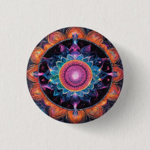 Kleurrijke Space Mandala Ronde Button 3,2 Cm