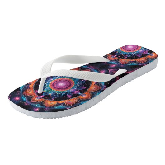 Kleurrijke Space Mandala Teenslippers (Schuin)