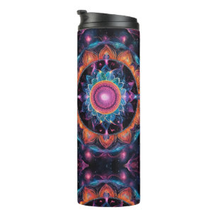 Kleurrijke Space Mandala Thermosbeker