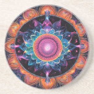 Kleurrijke Space Mandala Zandsteen Onderzetter