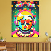 Kleurrijke Space Person Pop Art Canvas Afdruk (Insitu (Woonkamer))