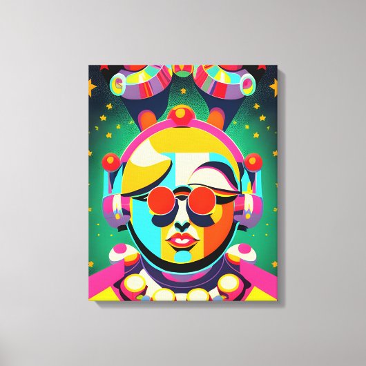 Kleurrijke Space Person Pop Art Canvas Afdruk (Voorkant)
