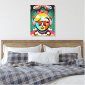 Kleurrijke Space Person Pop Art Canvas Afdruk (Insitu (Slaapkamer))