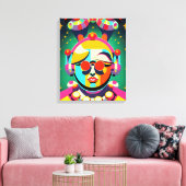 Kleurrijke Space Person Pop Art Canvas Afdruk (Insitu (Woonkamer))